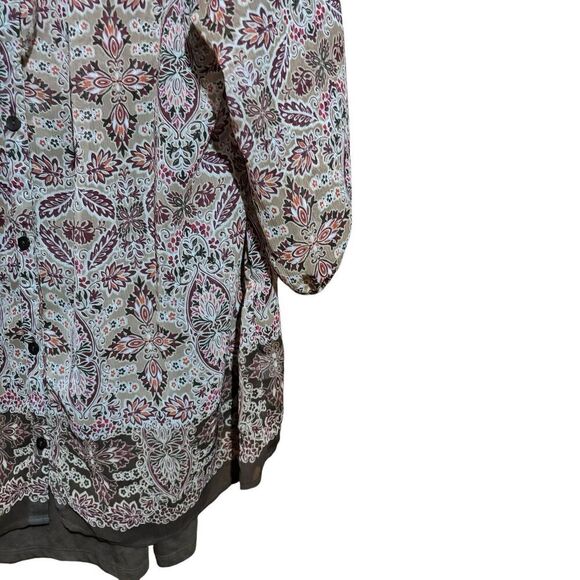 Liz Claiborne Top Womens 2X Multicolor Paisley Boho Print Lined Blouse - Picture 5 of 8